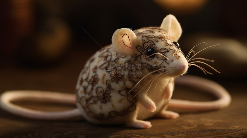 羊毛毡老鼠的细节图片