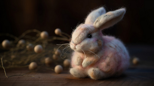 羊毛毡可爱的兔子图片