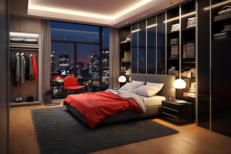 浅红色卧室时尚的现代卧室设计图片