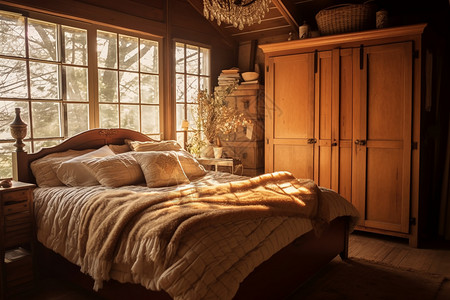 木质结构的卧室装修图片