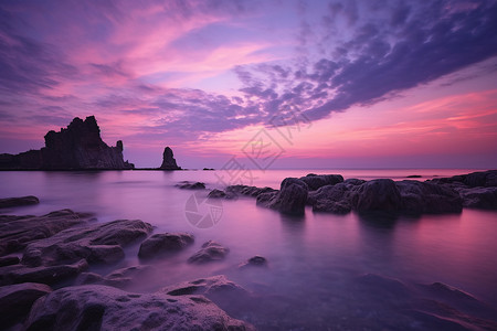 夕阳下美丽的风景图片