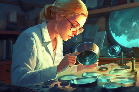 材料化学在科学研究的科学家插画