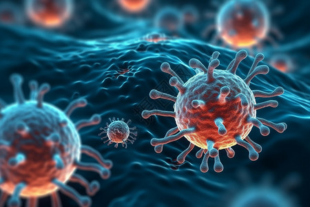 三维医学病毒细胞背景图片