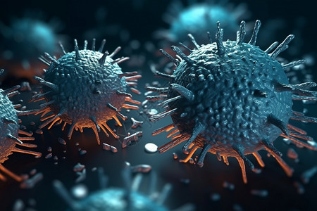 立体的抽象病毒细胞图片