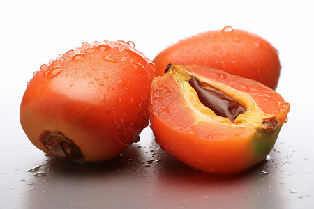 多汁的水果柿子图片
