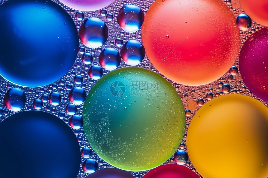 抽象彩虹气泡图片
