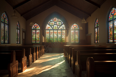 教堂内部空间环境背景图片