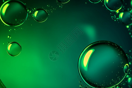 绿色气泡的抽象背景背景图片