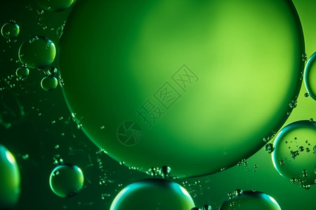 绿色的抽象气泡背景图片