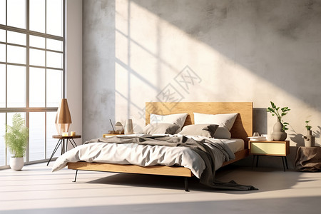 整洁舒适的床简约整洁的卧室设计图片