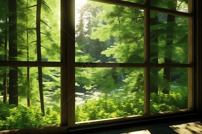 窗外的森林图片