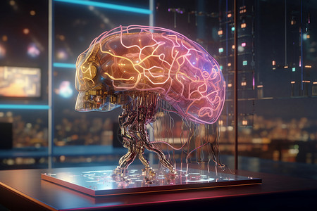 设计的人工智能神经网络背景图片