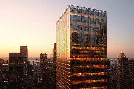 城市高耸的办公楼背景图片