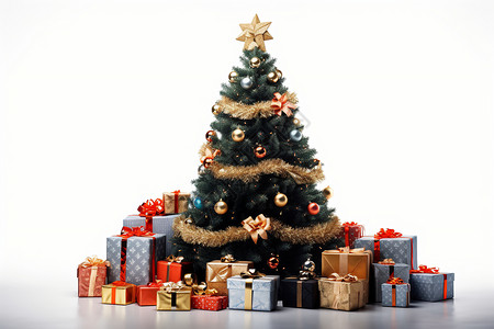 圣诞树和节日礼物图片