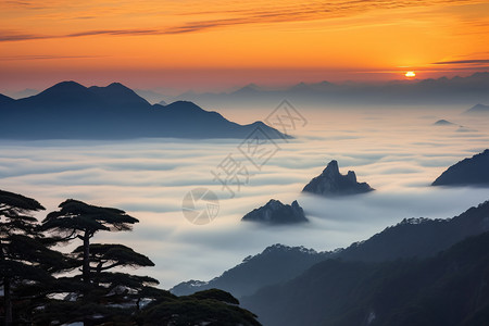 美丽的山脉自然风景图片