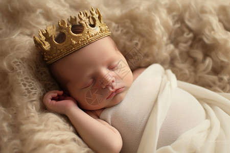 戴皇冠的男婴背景图片