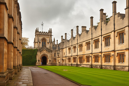 英伦风街道英伦风建筑的大学背景