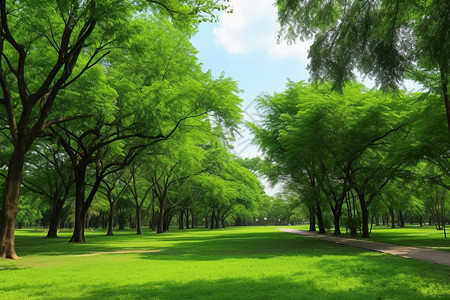 茂密绿叶的公园图片