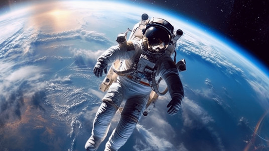 宇航员在太空中漫步设计图片