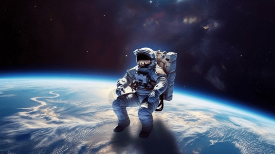宇航员在太空中背景图片