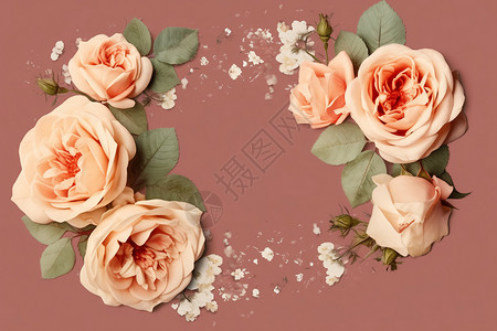 玫瑰花环美丽的花环设计图片