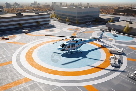 直升机停机坪医院顶楼的停机坪背景