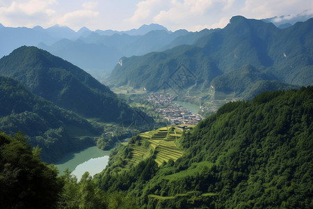 延绵山丘延绵起伏的丘陵背景