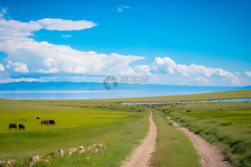 一望无际的草原图片