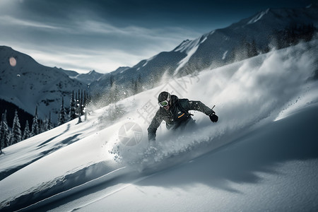 无畏的滑雪者背景图片
