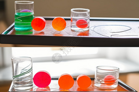 运动彩色弹簧运动科学实验背景