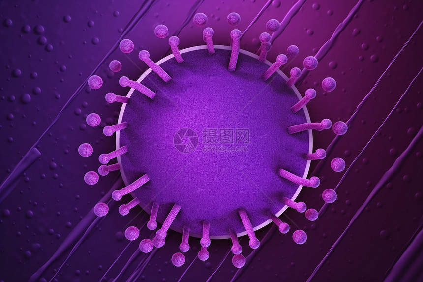 紫色的病毒图片