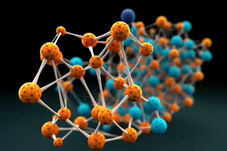 彩色分子结构背景图片