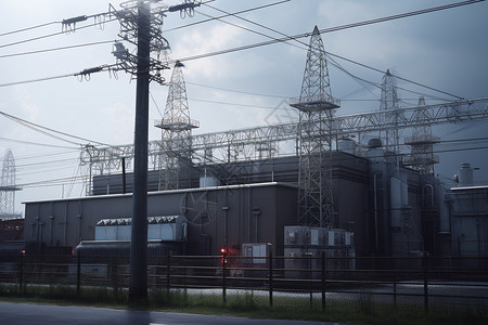 电力发电厂背景图片