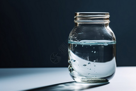 装满水的玻璃瓶背景图片