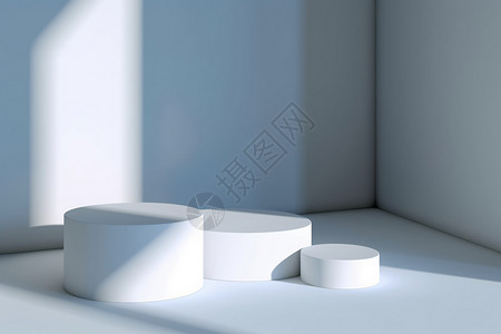 白色的圆盘白色圆柱体高清图片