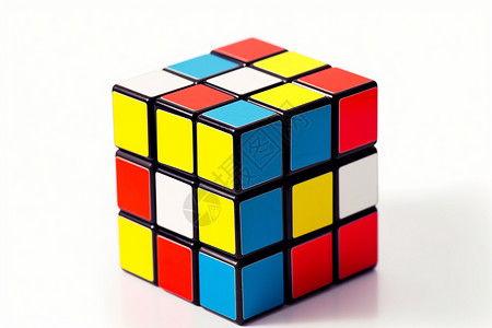正方形彩色块正方形的魔方背景