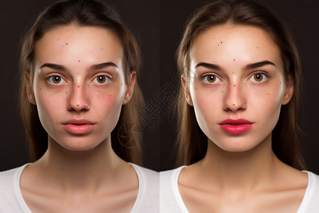 美容前后对比图化妆前后对比设计图片