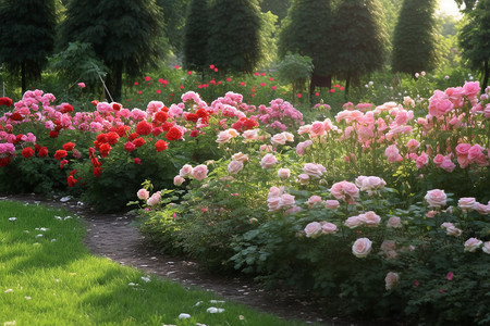美丽的玫瑰花园图片