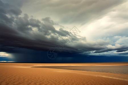 沙丘上的暴风雨天空图片