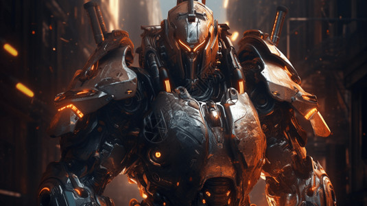 金属机械战士背景图片