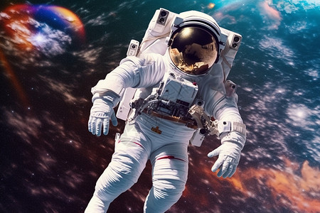 宇航员在太空背景图片