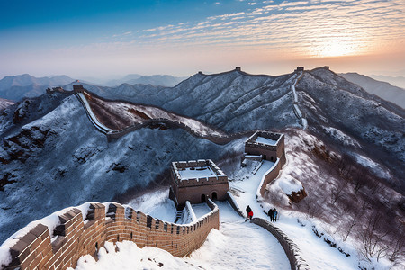 冰雪覆盖的景观背景图片