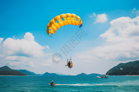水上跳伞运动背景图片