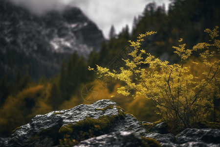 偏僻的景色秋天的枝叶高清图片