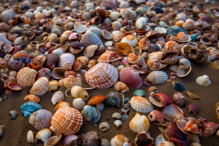 海里的贝壳背景图片