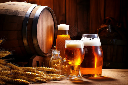 精酿啤酒发酵的啤酒高清图片