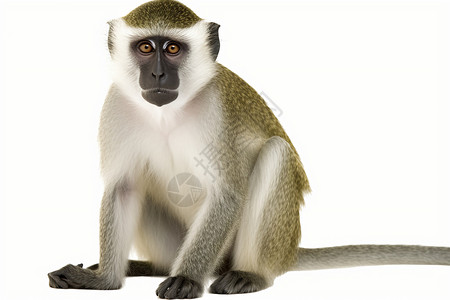 黑长尾猴哺乳动物猿猴背景