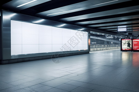 传媒宣传城市地下商场通道的广告牌设计图片