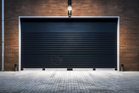 建筑物门汽车车库的卷帘门设计图片