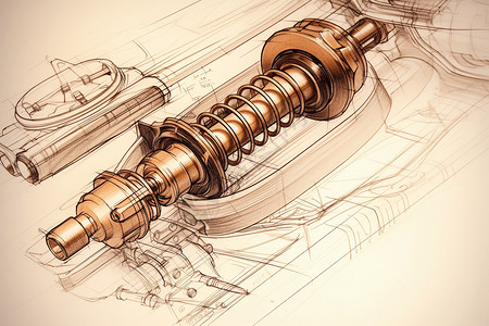 安装零件汽车休克吸收器插画